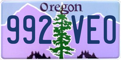 OR license plate 992VEO