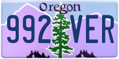 OR license plate 992VER