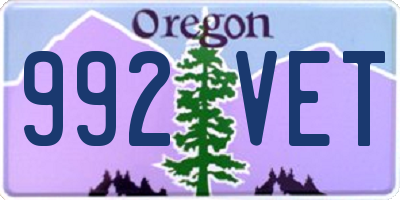OR license plate 992VET