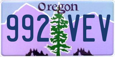 OR license plate 992VEV