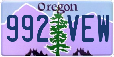 OR license plate 992VEW