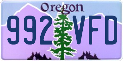 OR license plate 992VFD