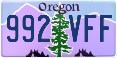 OR license plate 992VFF