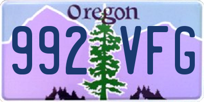 OR license plate 992VFG