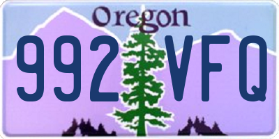 OR license plate 992VFQ