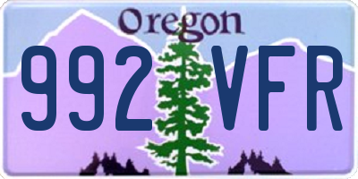 OR license plate 992VFR