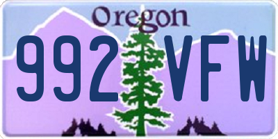 OR license plate 992VFW