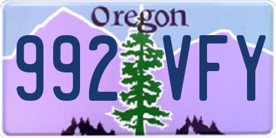 OR license plate 992VFY
