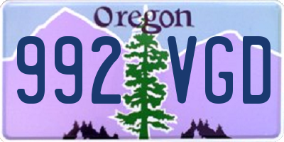 OR license plate 992VGD