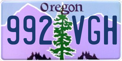 OR license plate 992VGH