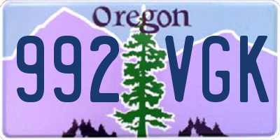 OR license plate 992VGK