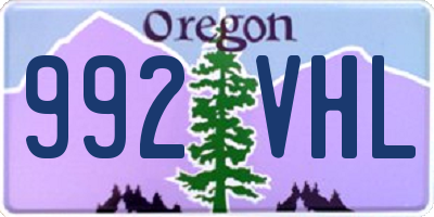 OR license plate 992VHL