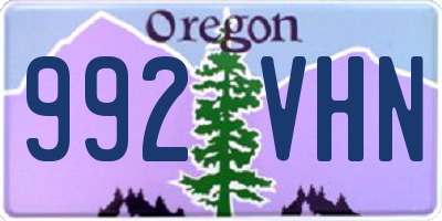 OR license plate 992VHN