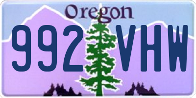 OR license plate 992VHW