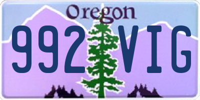 OR license plate 992VIG