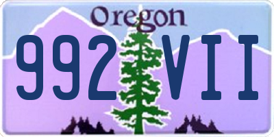 OR license plate 992VII