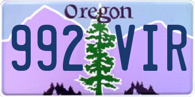 OR license plate 992VIR