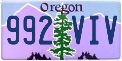 OR license plate 992VIV