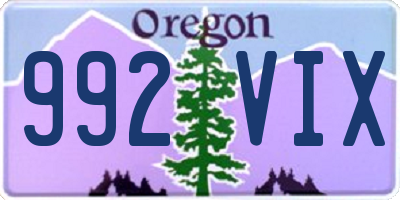 OR license plate 992VIX