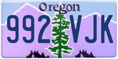 OR license plate 992VJK