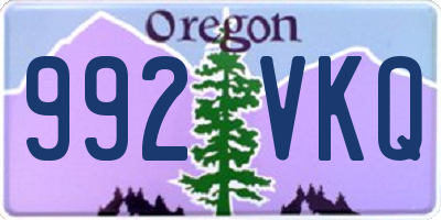 OR license plate 992VKQ