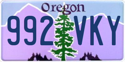 OR license plate 992VKY