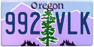 OR license plate 992VLK