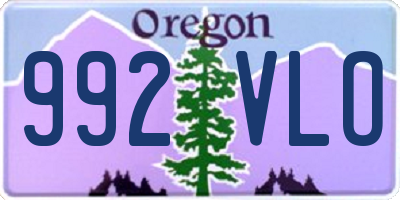 OR license plate 992VLO