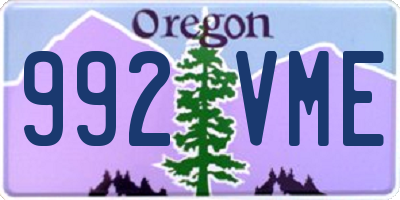 OR license plate 992VME