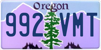 OR license plate 992VMT