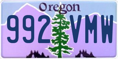 OR license plate 992VMW