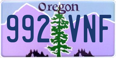 OR license plate 992VNF
