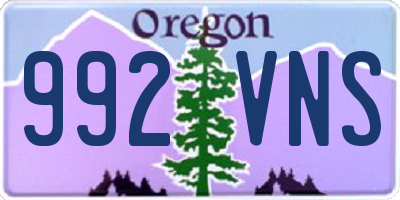 OR license plate 992VNS