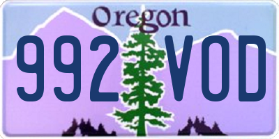 OR license plate 992VOD