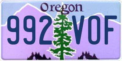 OR license plate 992VOF