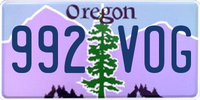 OR license plate 992VOG