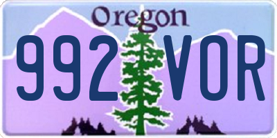 OR license plate 992VOR