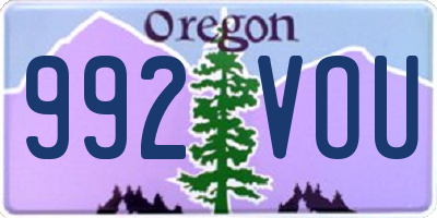 OR license plate 992VOU