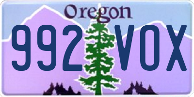 OR license plate 992VOX