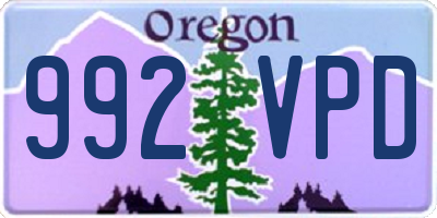 OR license plate 992VPD