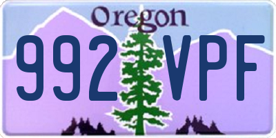OR license plate 992VPF