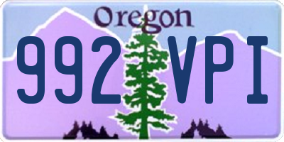 OR license plate 992VPI