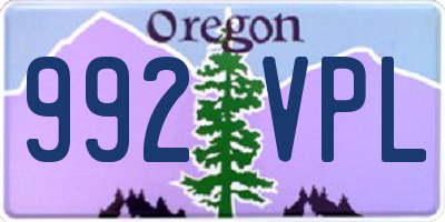 OR license plate 992VPL