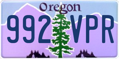 OR license plate 992VPR