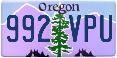 OR license plate 992VPU
