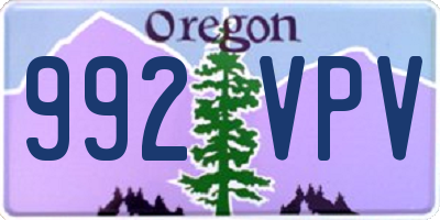 OR license plate 992VPV