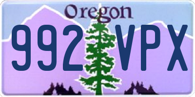OR license plate 992VPX