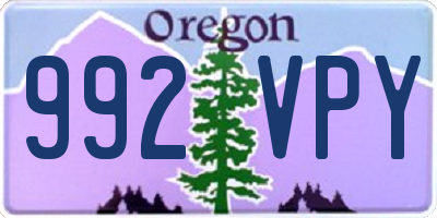 OR license plate 992VPY