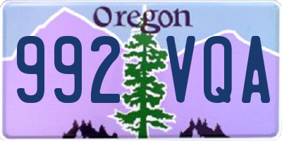 OR license plate 992VQA