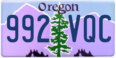 OR license plate 992VQC